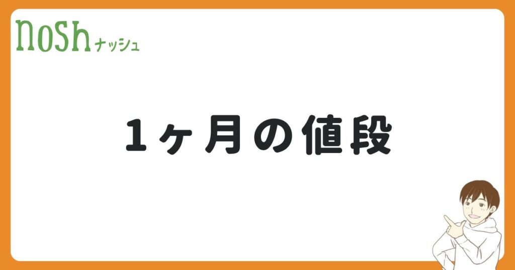 ナッシュの1ヶ月の値段